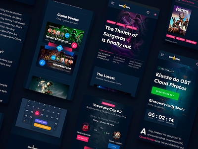 Mobile Screens (MMO News Portal) - old android app dark games gaming mmo mobile news responsive ui ux warcraft