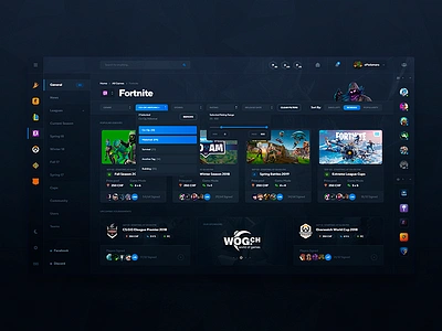 E-Sports Website Design (Tournaments) apex counter strike dark dashboard discord esports faceit fortnite games gaming steam tournaments ui ux