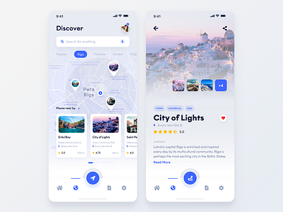 Discover Beautiful Travel Places App android app ios iphone map mobile navigation street travel ui ux