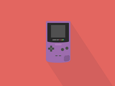 Gameboy Color Illustration gameboy illustration illustrator long shadow vector