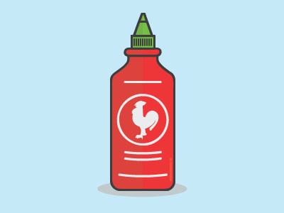 Little Sriracha flat illustration minimal rooster sauce sriracha