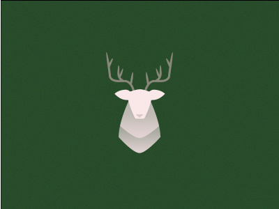 Happy Holidays antlers deer flat grain head minimal