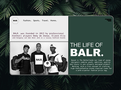 Life Of Balr brand branding illustration interaction logodesignbrand product catalog ui ux design