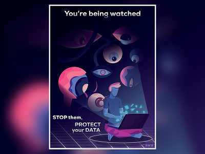 Data Privacy Poster data eye eyeball glow information laptop poster privacy protect security space watch