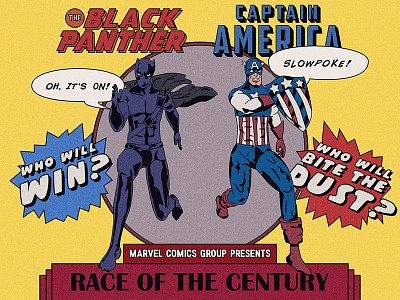 Black Panther and Captain America avengers black panther captain america comics infinity war marvel promotion race vintage