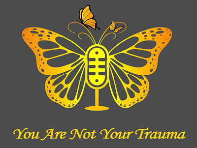 Trauma Podcast Logo art butterfly gfx graphic design logo mic podcast trauma