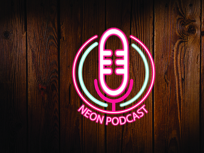 Neon Color Podcast Logo art designer gfx graphic illustrator itune logo neon neon light neonlogo podcast