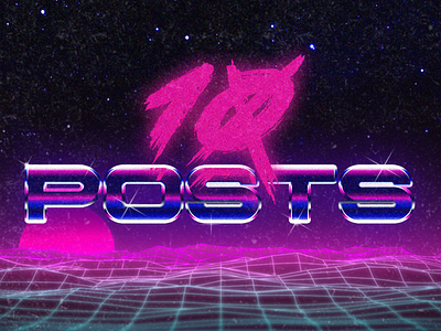 retro style post for social media gradient graphic design neon retro