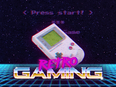 retro style development gameboy gaming gradient neon purple retro