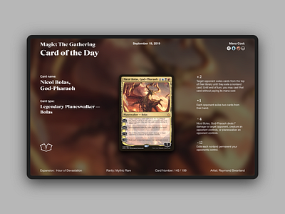 Web App concept: Magic card of the day design graphic design ui ux