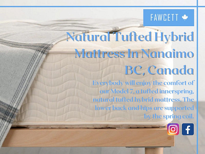 Natural Tufted Hybrid Mattress In Nanaimo BC, Canada bedmattress besthybridmattress bestorganicmattress design illustration mattresstopper naturallatexmattress pillowprotectors
