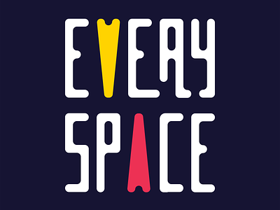 EverySpace Brand Exploration blue brand branding fun illustrator logo red space typography yellow