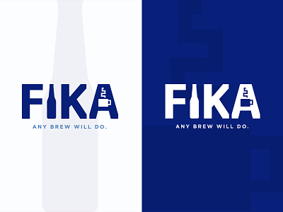 Fika beer blue branding coffee fika illustration logo sweden swedish
