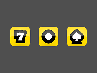 App icons app bet branding casino design game icon logo mobile play slot machine vegas yellow