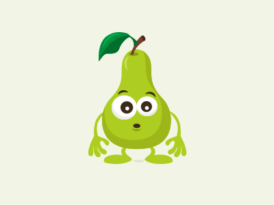 Happy pear character cute fruit ilustrations smile