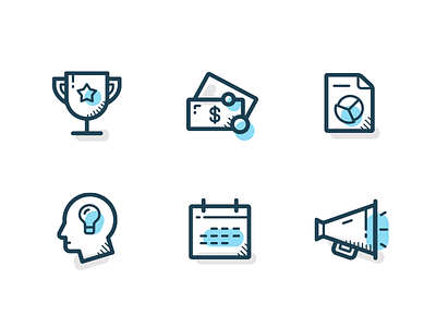 Business icons blue business grey icon line set simple