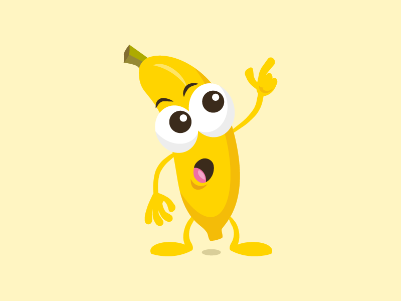 Funny banana mascot.