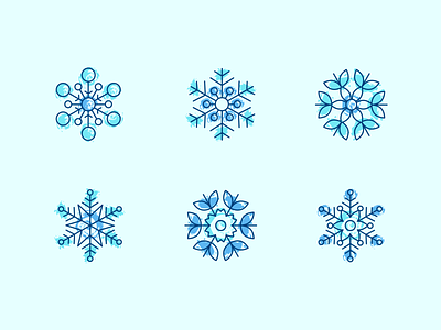 Snowflakes icons blue christmas icon snowflake winter