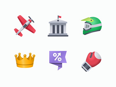Web icons airplane application bet box building crown flat government icon icon design illustration motocross percentage sport vector