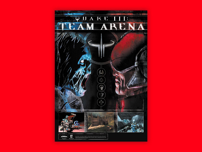 Quake 3 Team Arena branding design flat logo packagingdesign print