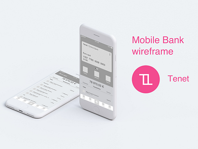 Mobile Bank Wireframe - Tenet concept app concept concept app design digital germany grozny iphone mobile app design mobile bank munich online banking saint digital sketch tenet ui ux ux ui vector wireframe