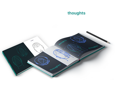 thoughts book concept design germany green grozny head illustration munich psychology saint digital thoughts