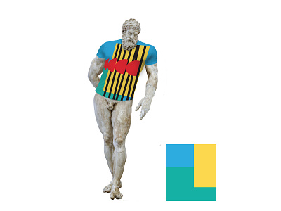 Antic Greek Statues of Herakles Farnese in branding t-shirt