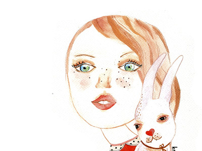 Cruelty Free animal beauty bunny ginger girl illustration vegan watercolor