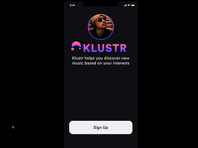 Klustr: A Music Player App Concept animation app design dribbble figma ios motion graphics musicplayer ui ux
