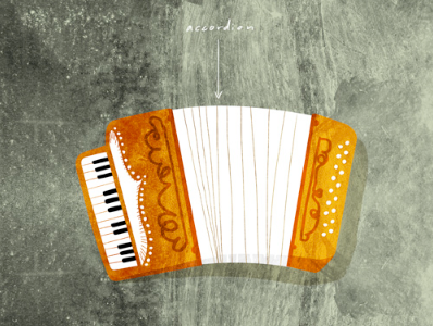 Accordian illustration instruments music