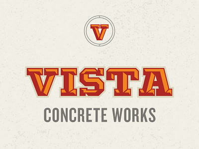 Vista Concrete Works Logo brand concrete icon identity letter logo slab