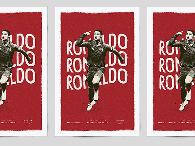 RONALDO RONALDO RONALDO 2018 analog design football portugal poster russia silkscreen soccer spain worldcup