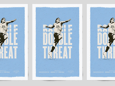 Double Threat 2018 analog design football portugal poster russia silkscreen soccer uruguay worldcup