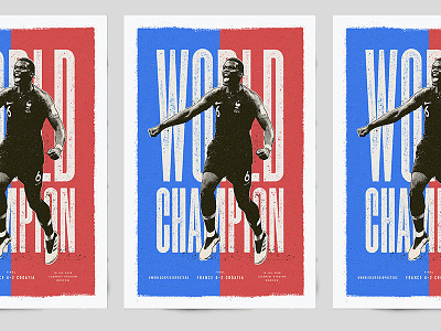 World Champion 2018 croatia cup football france pogba poster russia silkscreen soccer world