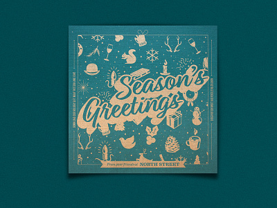 Holiday Card card design gold holiday icons pattern pms seasons greetings