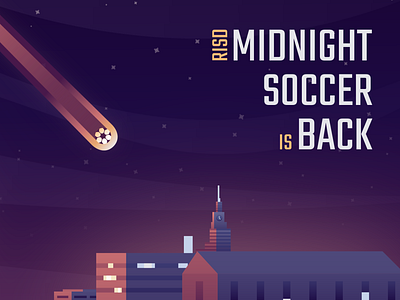 RISD Midnight Soccer social media ad comet graphic design illustration logo meteor soccer