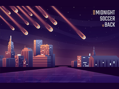 RISD Midnight Soccer poster comet graphic design illustration meteor risd soccer