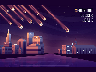 RISD Midnight Soccer poster comet graphic design illustration meteor risd soccer