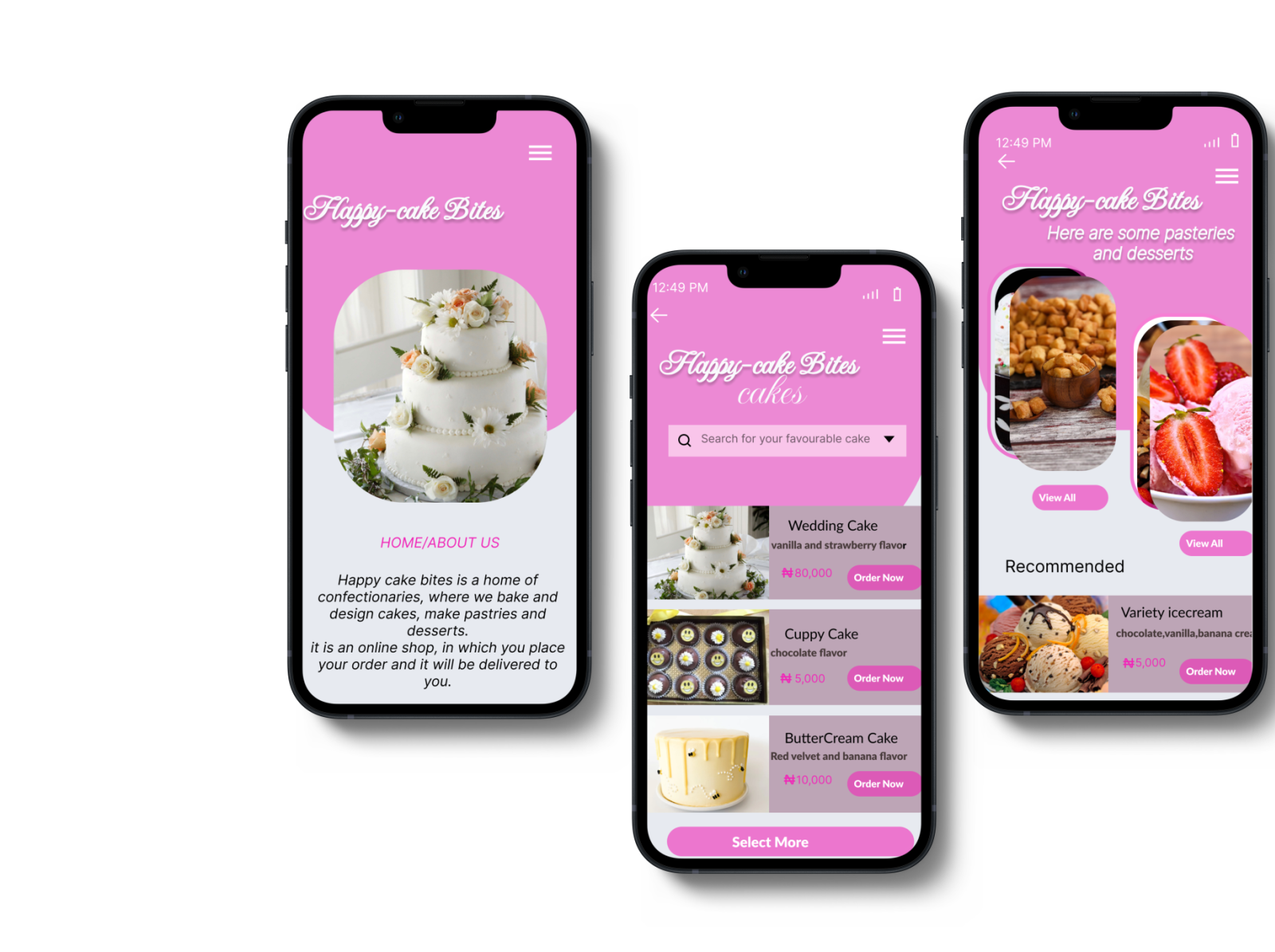 UI design for an online cake shop by ijeoma happiness on Dribbble
