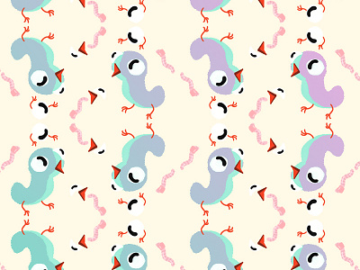 Bird pattern bird pastel pattern worm