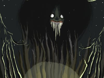 Blair witch creepy forest haunted illustration scary witch