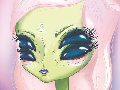 Babeline 4 eyes alien babe lady pastel