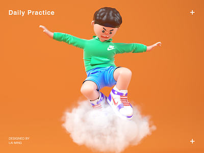 FLY BOY 3d 3d people boy c4d c4d people cloud flight fly fly boy illustration jindowin jump jumping nike people shoes shorts sweater take off trousers