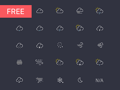 Weather icons free download cloudy fog free haze icon lightning overcast psd rain snow sunny weather