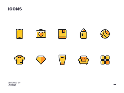 icons all app baby book category clothes cosmetic digital e commerce ecommerce furniture home icon lady luxuries men phone shop sport yellow
