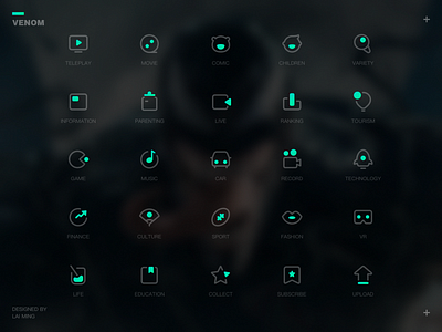 Venom theme Icon black car collect comic fashion game gui icon icons information live movie music night ranking sport theme ui ux venom
