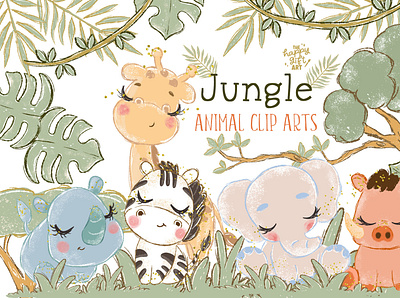 Jungle Safari Animal Clipart clipart design graphic design illustration product design