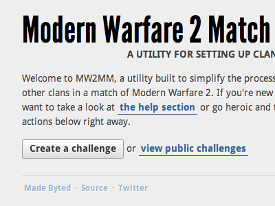 Unfinished Project: Modern Warfare 2 Match Maker droid sans gothic league