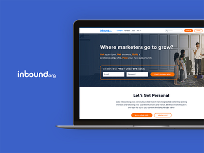 Inbound.org Landing Page clean creative cro hubspot inbound landing page modern web design