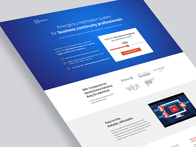 AlertFind PPC Landing page blue creative landing page ppc pricing design web design